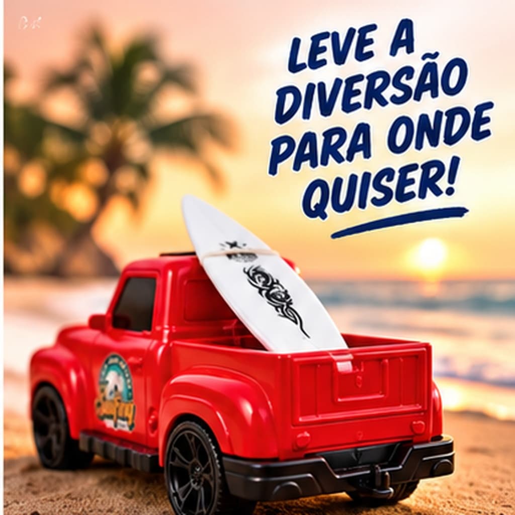 Brinquedo Carro Swell Pick-up Com Prancha De Surf- Orange Toys Miniatura de Picape F100