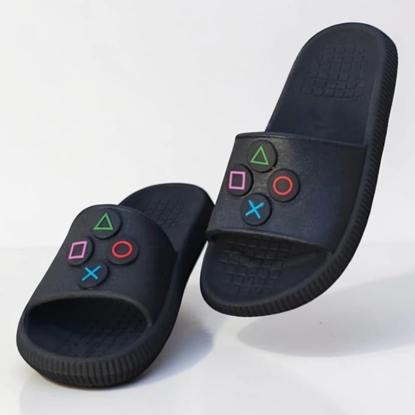 Chinelo Infantil Menino Preto Macio Confortável Presente Para Gamers
