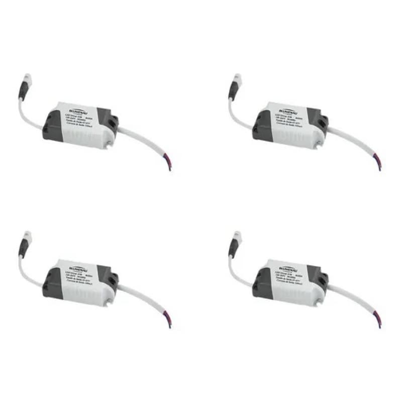 Kit 4 Drivers LED Blumenau 24W Bivolt Reator Para Painel Plafon Luminária