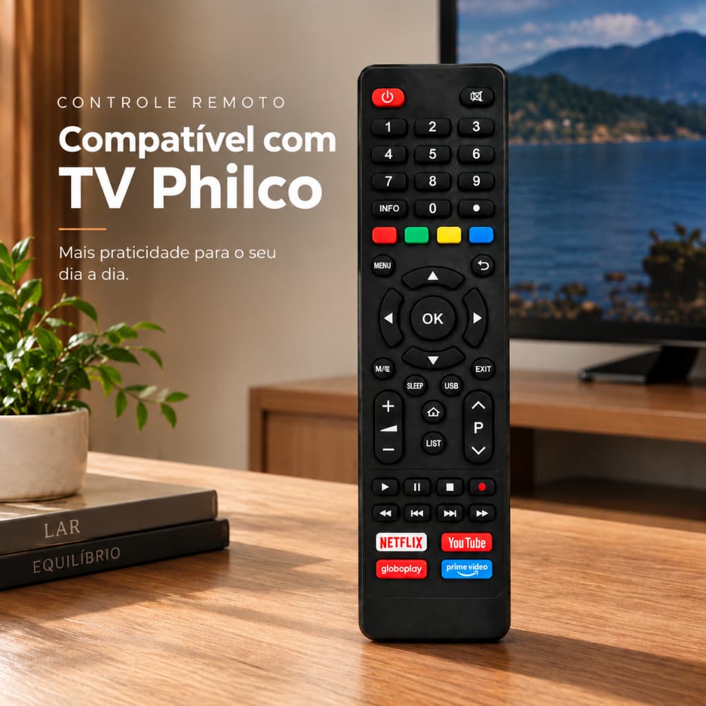 Controle Remoto Tv Philco Compátivel Televisão Philco Smart LED LCD