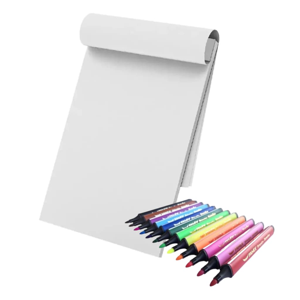 Bloco Para Flip Chart 50 Folhas Flip Chart Papel + Kit 12 Canetas