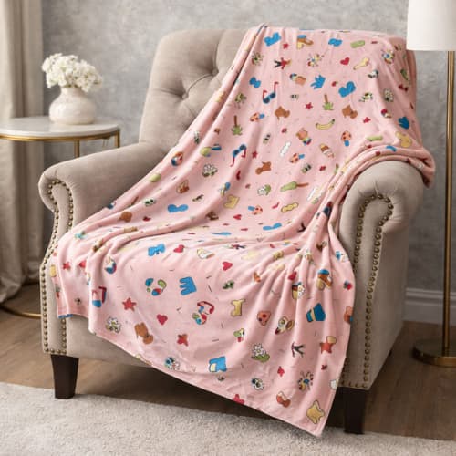 Manta Lençol Para Sofá e Cama Casal/Solteiro Infantil Macio Leve Decorativo
