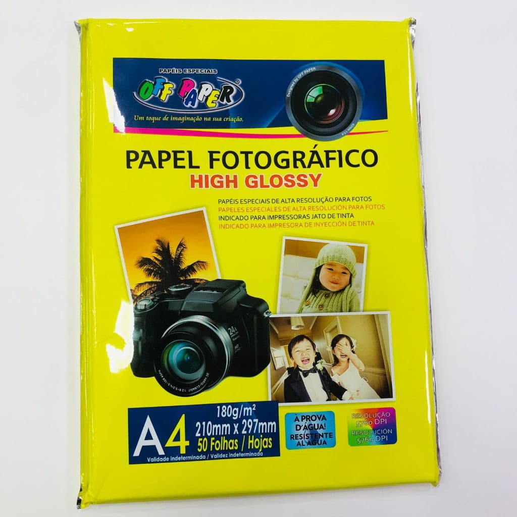 PAPEL FOTOGRAFICO A4 180G 50 FLS OFF PAPER