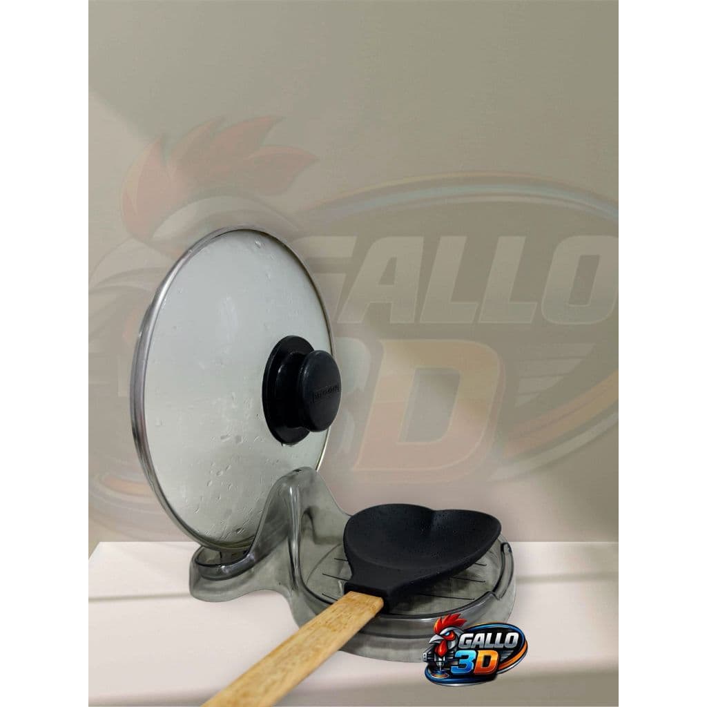 Porta Utensílios de Cozinha Preto – Suporte Organizador para Tampa e Colher | Plástico Resistente | Envio Imediato