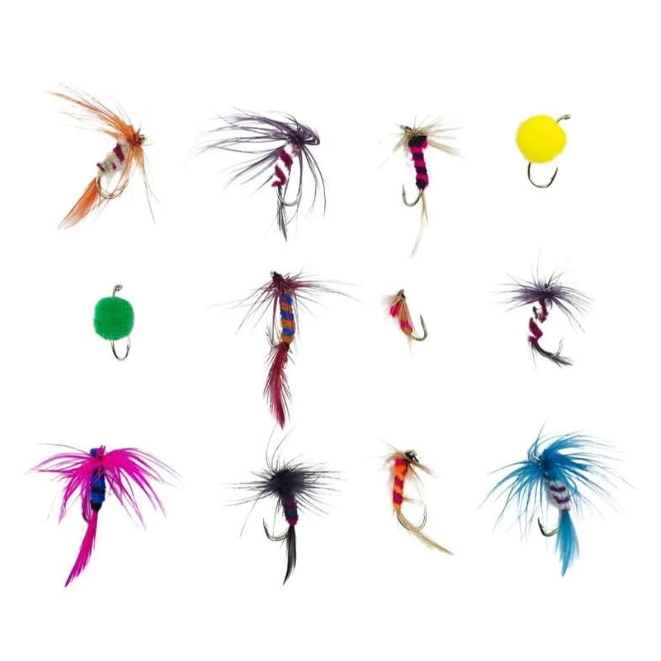 KIT ISCAS ARTIFICIAIS PESCA FLY MOSCA TILAPIA TRUTAS CMIK COM 12 UNIDADES