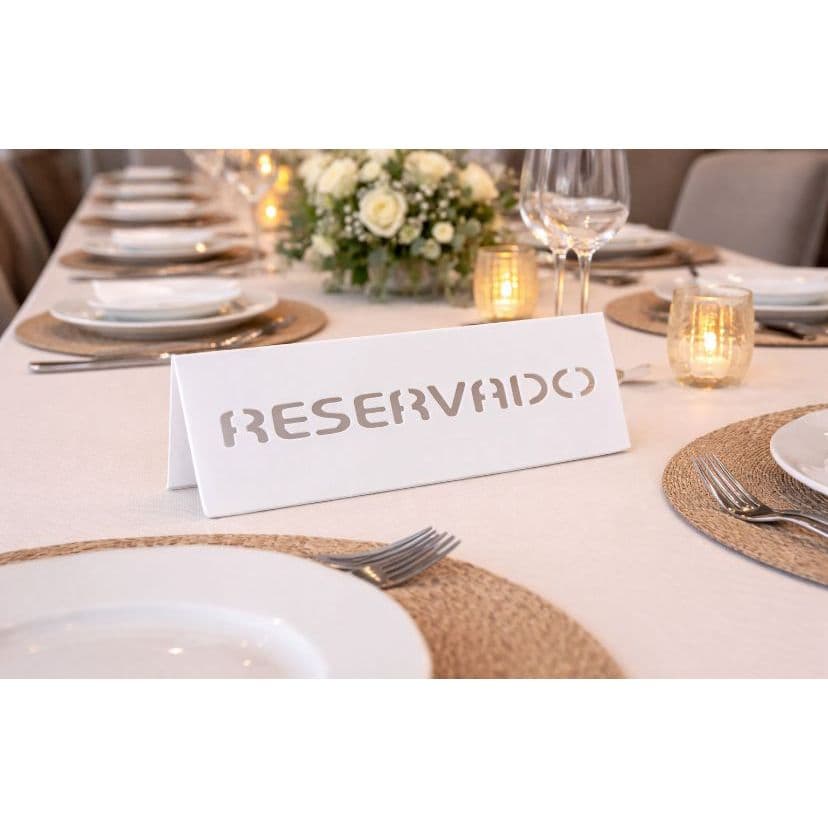 Placa Reservado 3D Mesa Eventos Jantar Casamento Buffet Reunião