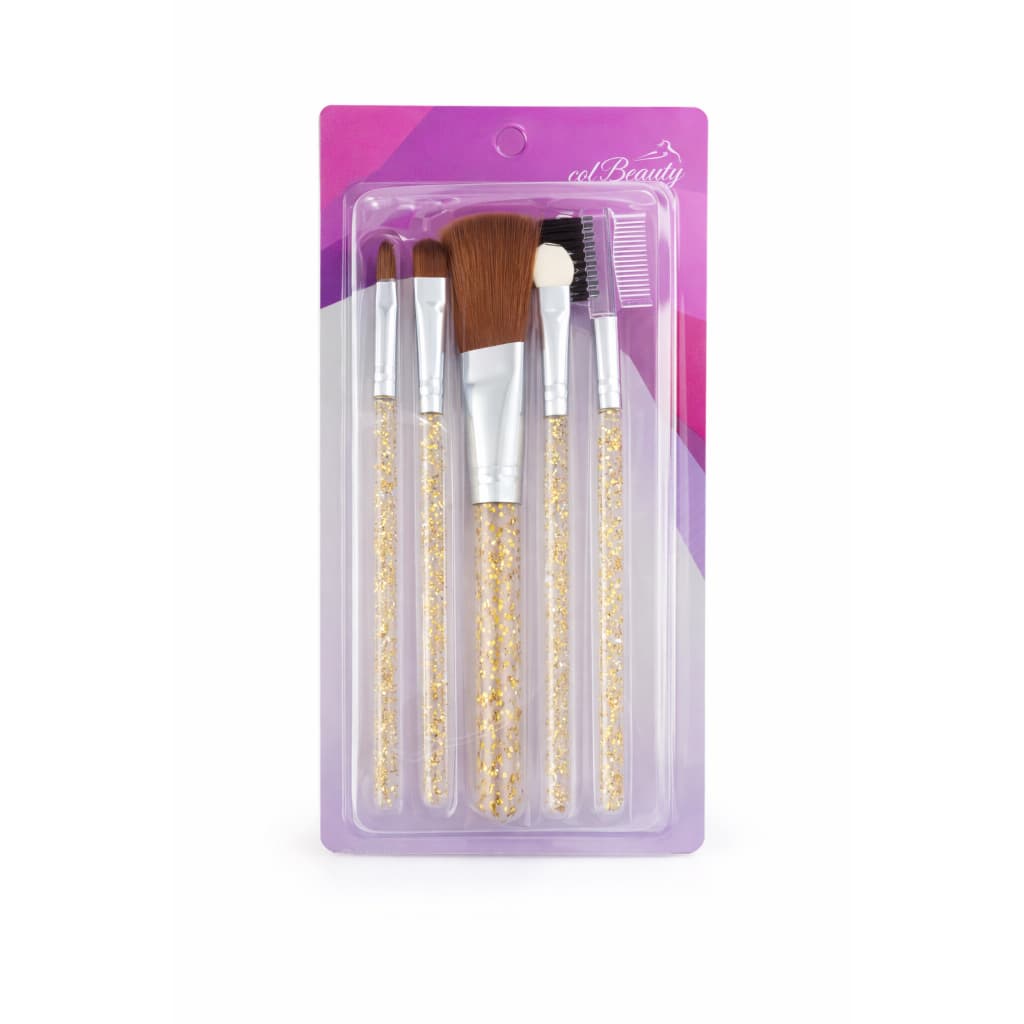 Kit 5 Pincéis com Glitter para Maquiagem Macios e Luxo