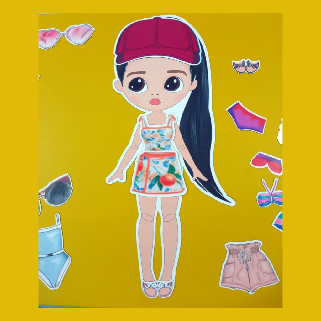 Boneca Magnética Moda Praia Cabelo longo
