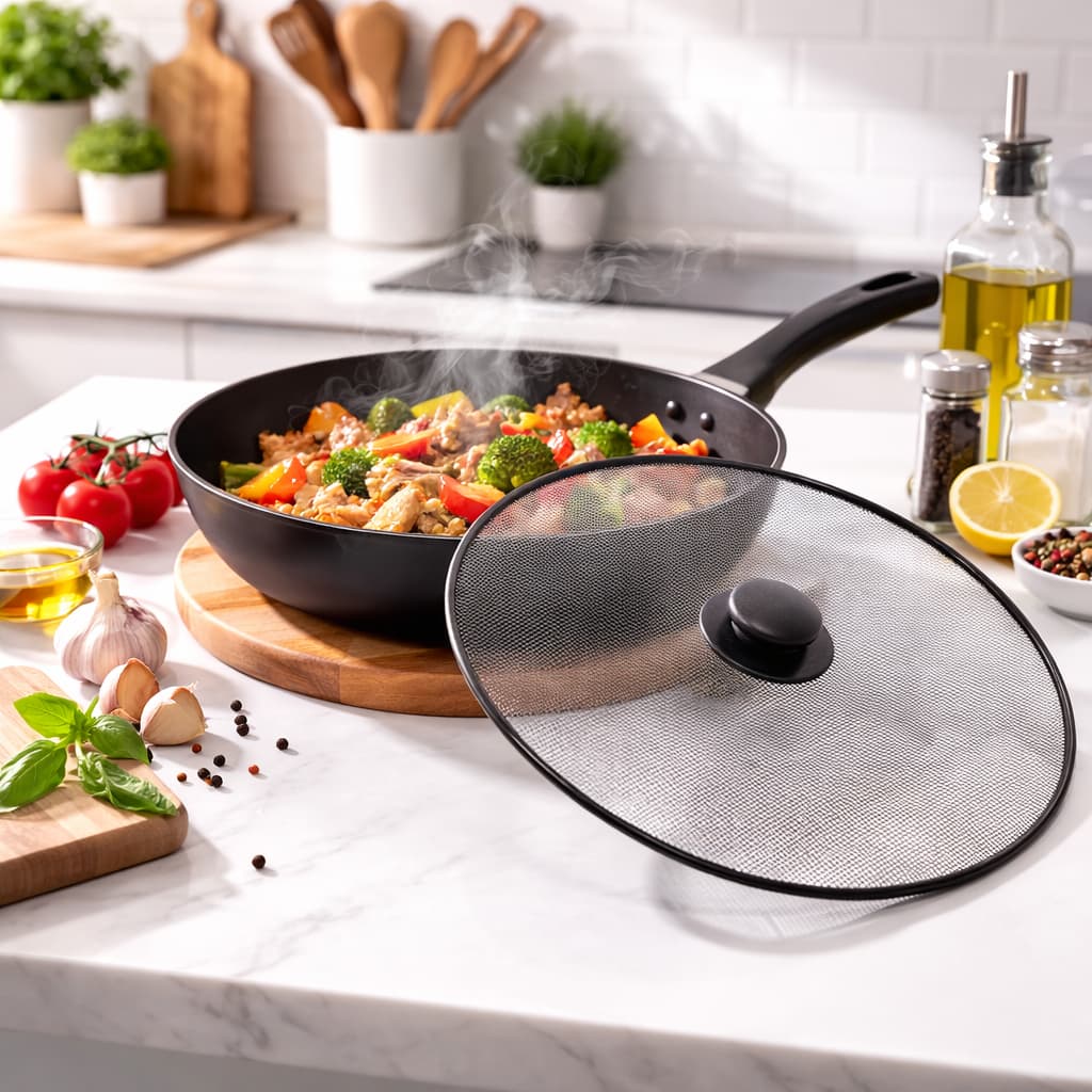 Tampa para Fritura  25cm e 29cm - Proteção Eficaz Contra Salpicos e Gordura na Cozinha-organização