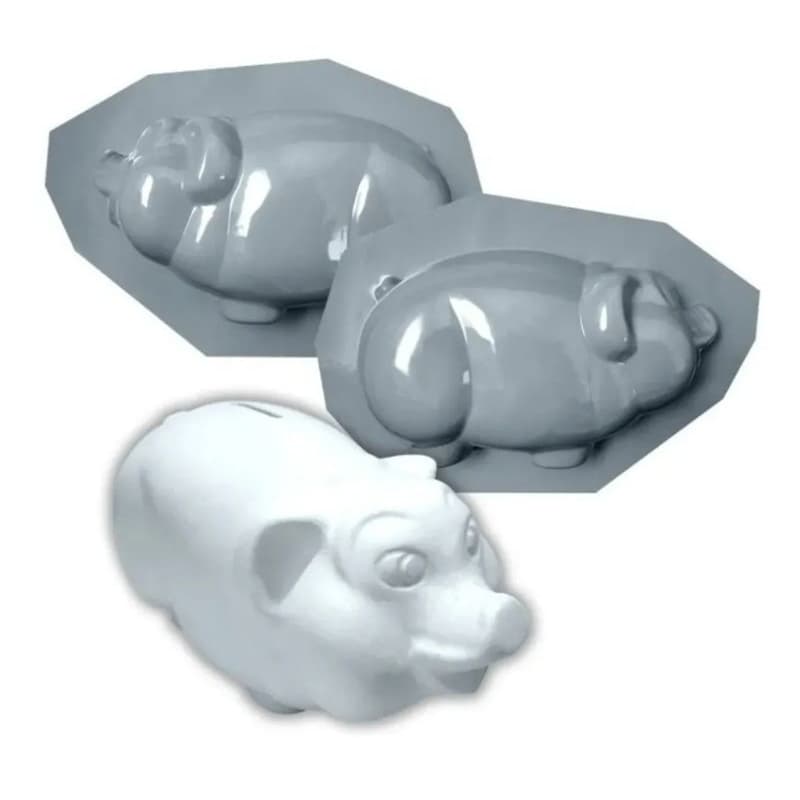 molde forma cofrinho porquinho 20x12 ABS gesso cimento