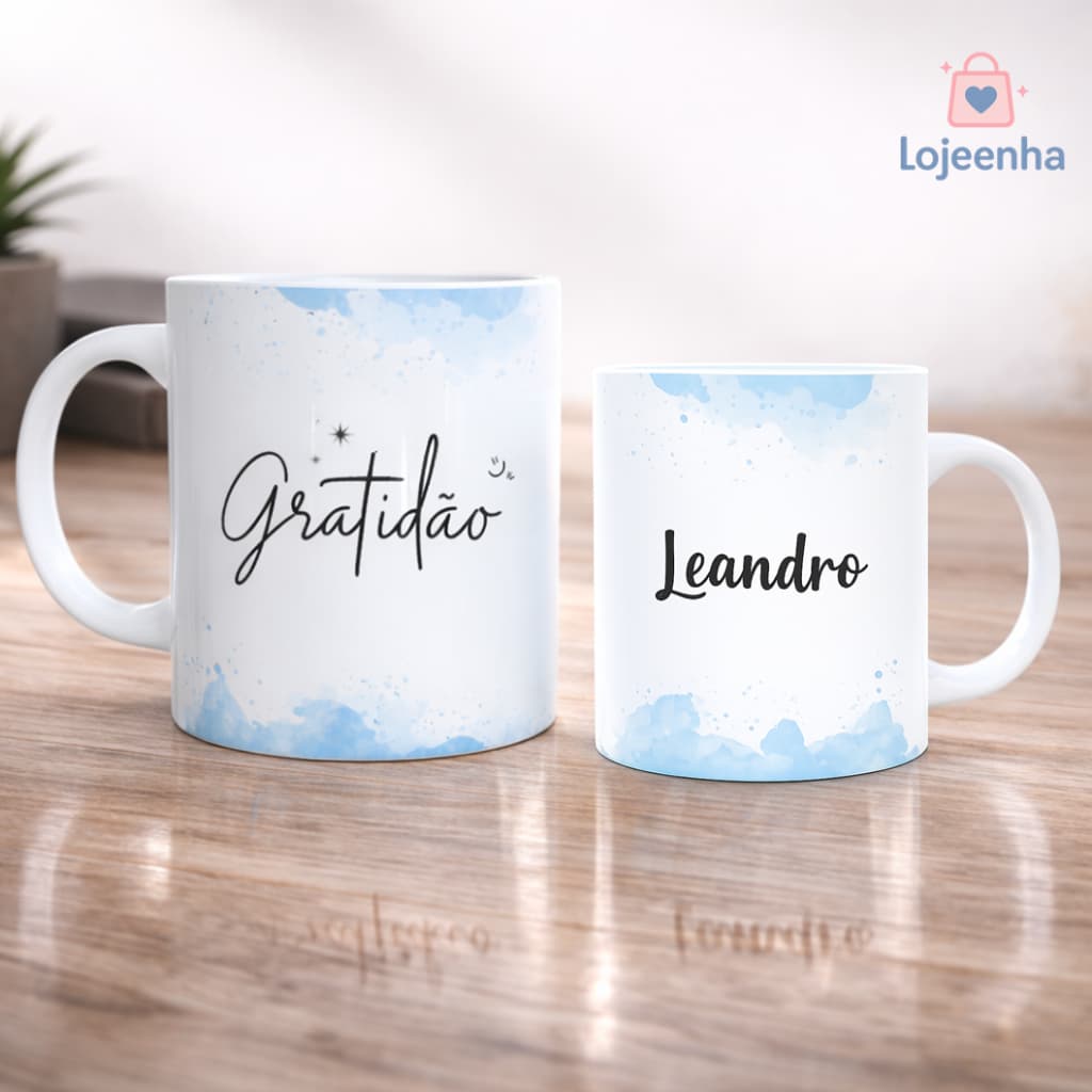 Caneca Personalizada  - Caneca com Nome - Caneca Masculina - Caneca Azul - Presente para Homem - Caneca Sentimentos -
