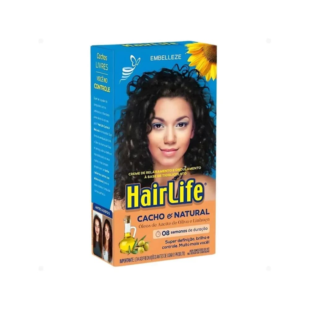 Creme Relaxante Hairlife Cacho E Natural kit completo