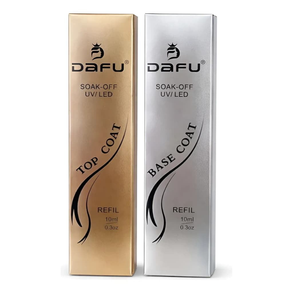 DAFU - Kit Refil Sachê Base Coat + Refil Sachê Top Coat Led/Uv Anvisa - Unhas & Esmaltação