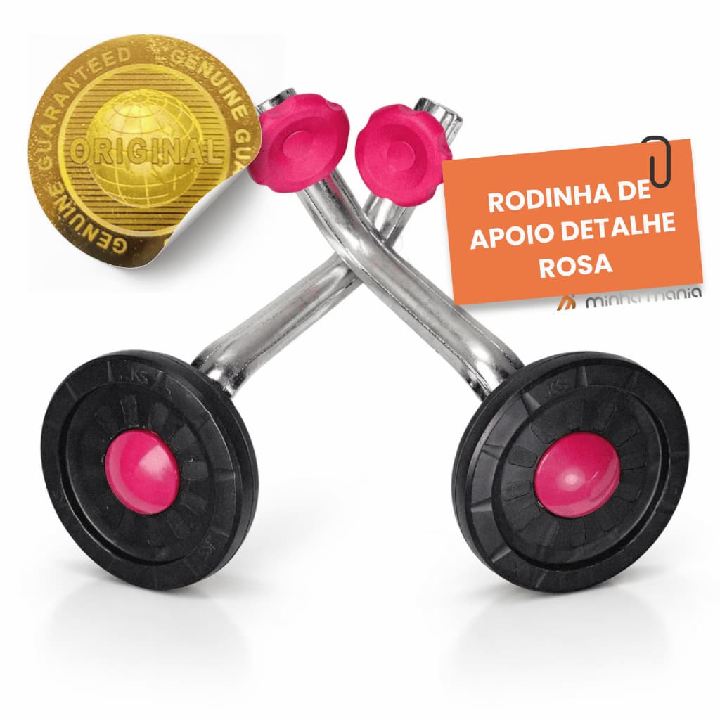 Rodinha Lateral de apoio Aro 16 Manípulo Calota Rosa Fúcsia
