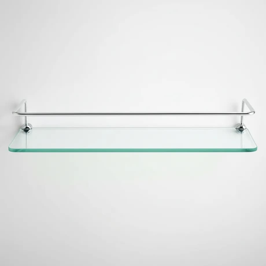 Porta Shampoo de Vidro Para Banheiro Prateleira Haste em Alumínio 40cm ou 30cm