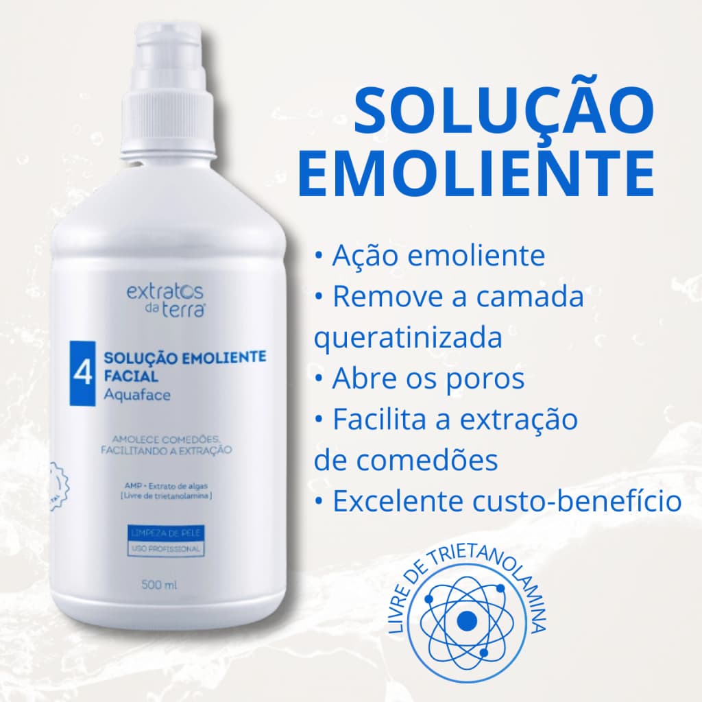 Solução Emoliente Limpeza de Pele Remoção Cravos Sem Trieta Extratos da Terra