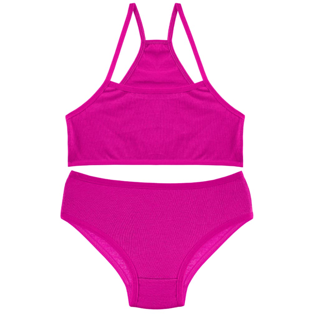 Conjunto Infantil Liso 100% Algodão Kit Top Nadador e Calcinha Menina Moça Antialérgica