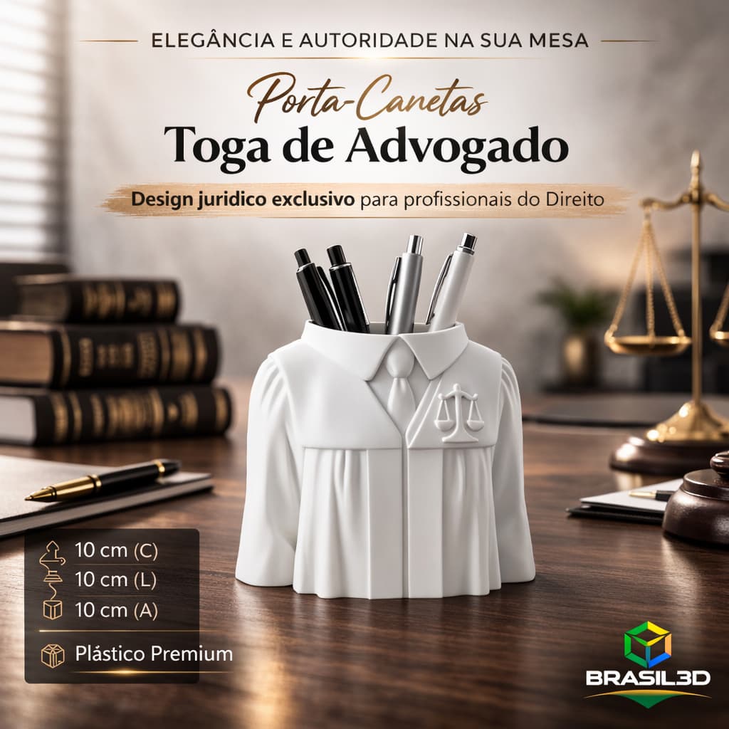 ⚖️Porta-Canetas Toga de Advogado Decorativo Jurídico Mesa Organização Escritório Premium Organizador