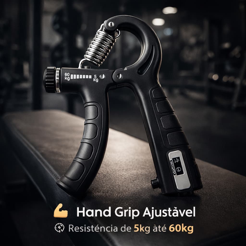 Hand Grip Mola Ajustavel 5 60kg Fisioterapia Fitness Flexor de Punho Contador