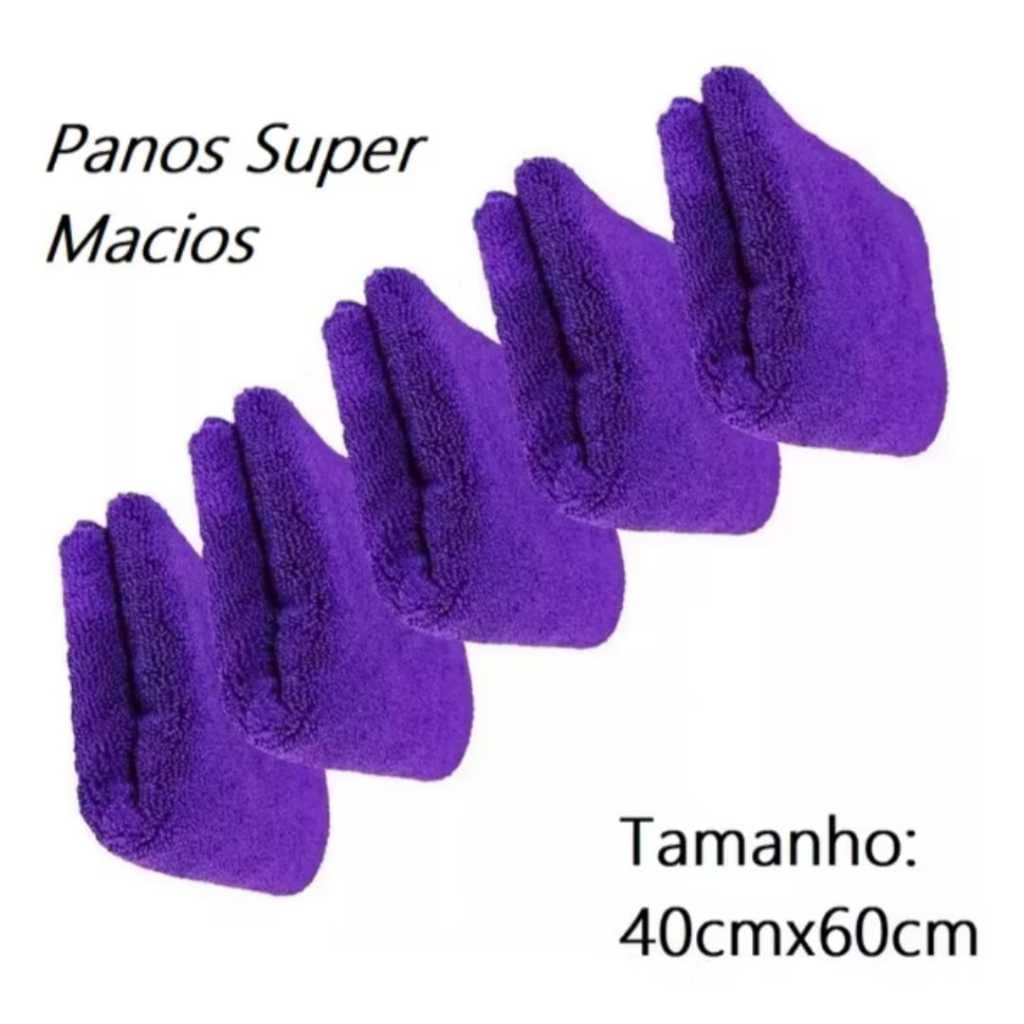 Kit 5 Toalhas De Microfibra 40x60cm 350gsm Zacs Vonixx