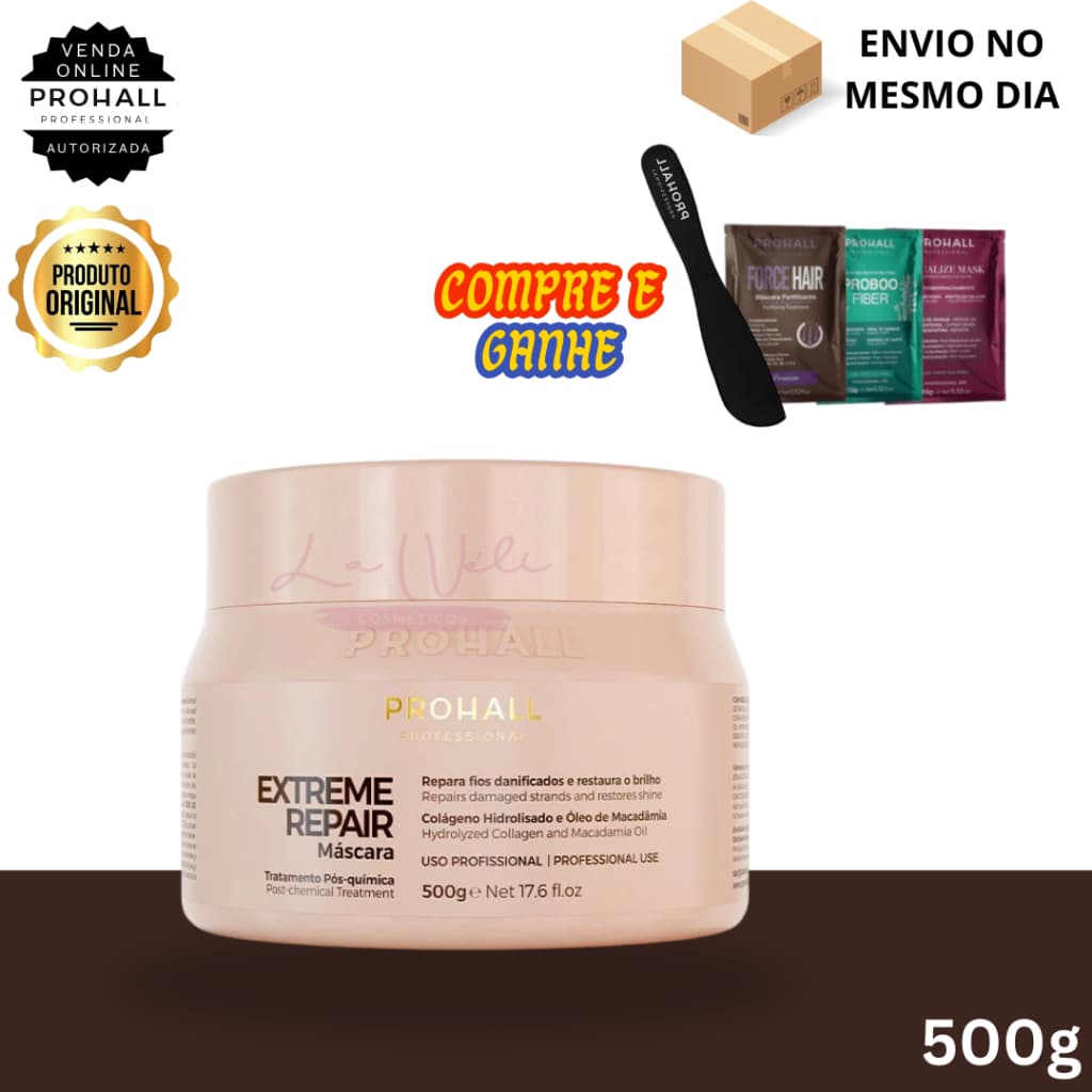Máscara Profissional Ultra Nutritiva Extreme Repair Prohall 500g
