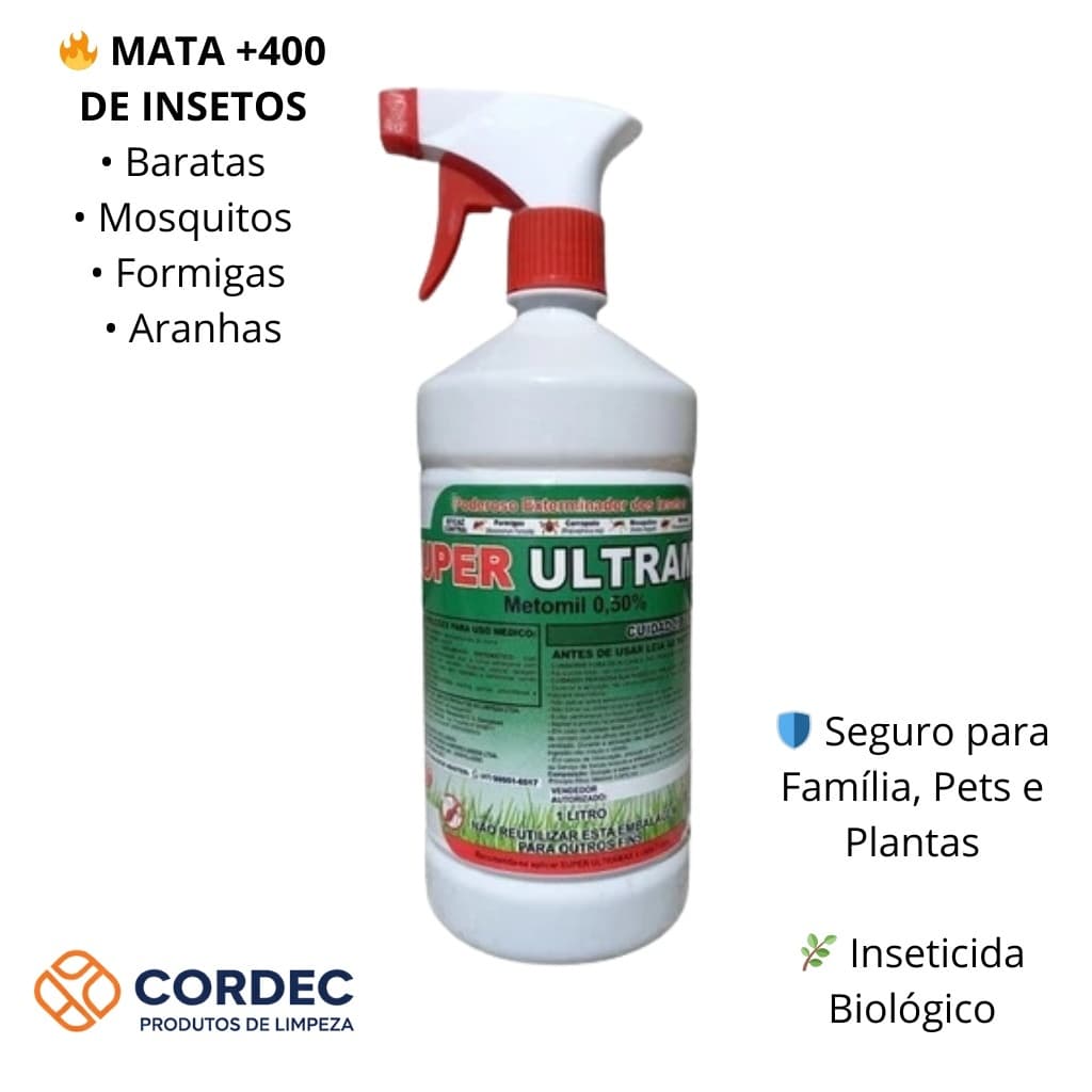 Veneno Inseticida Super Ultramax Mata Inseto Barata Mosquito Formiga Aranha Praga Seguro Pets Plantas Auxilia Mofo Bolor