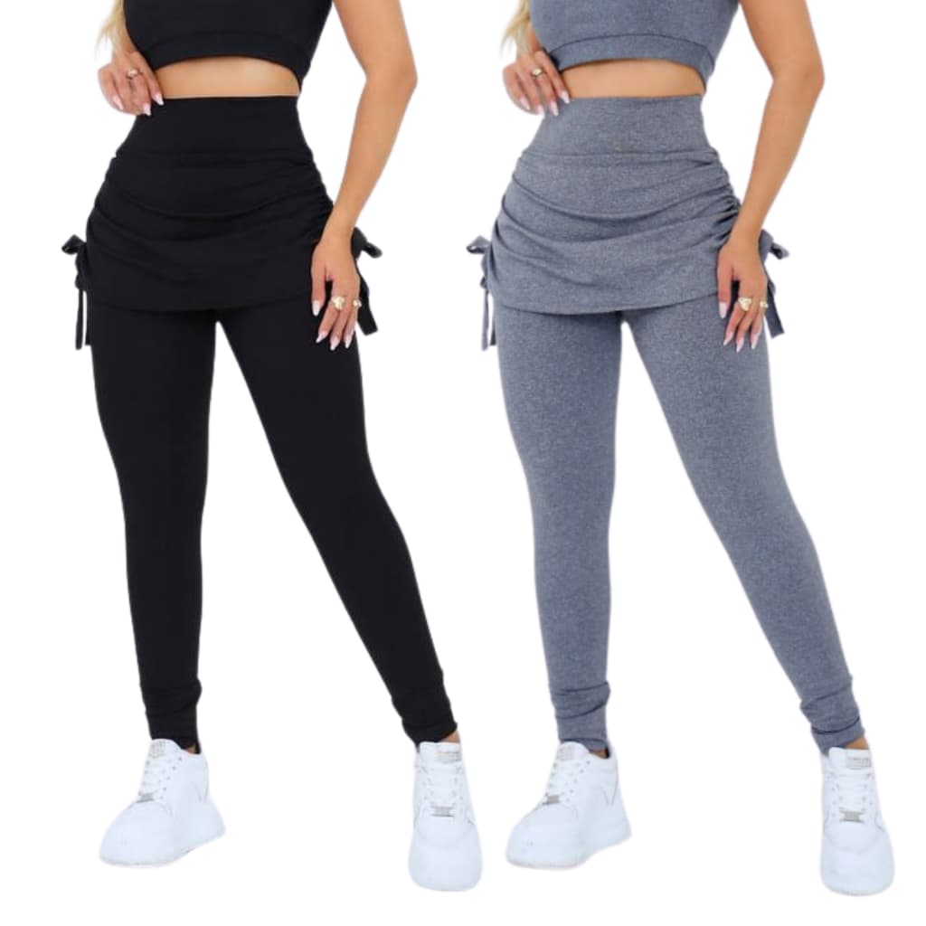 Kit 2 Calça Legging Tapa Bumbum Feminina Academia LEG Suplex Fitnes Cintura Alta Treino Yoga Corrida