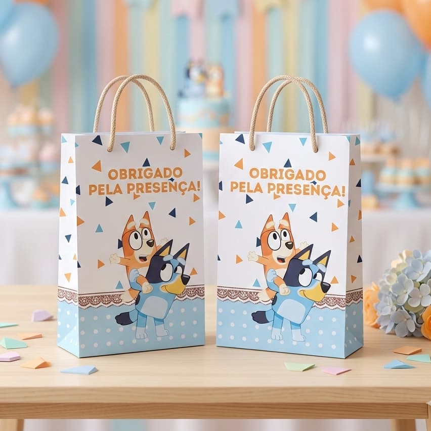 BLUEY Sacolinha P Sacola Surpresa Lembrancinha para Festa