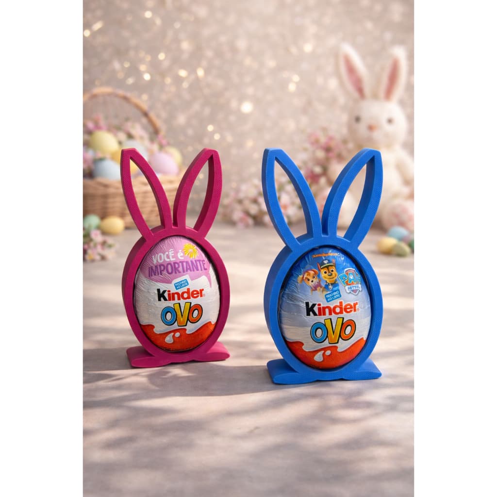 Ovo Pascoa Porta Kinder Ovo Suporte Decorativo Criança Formato de Coelhinho