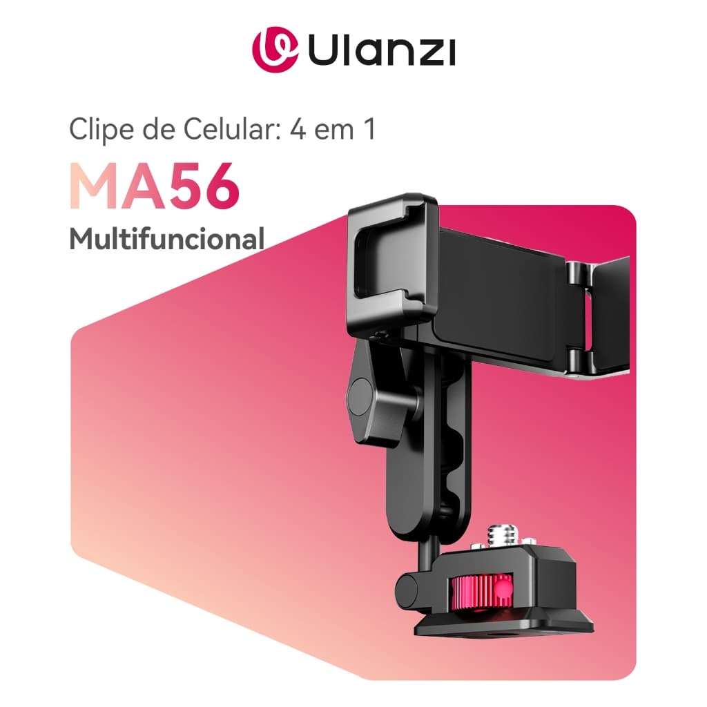 Ulanzi MA56 Suporte Celular com Dupla Sapata Fria e Uka Base Profissional Ajuste de Esfera 360°