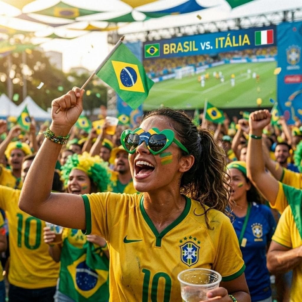 Óculos Colorido Do Brasil Copa Do Mundo