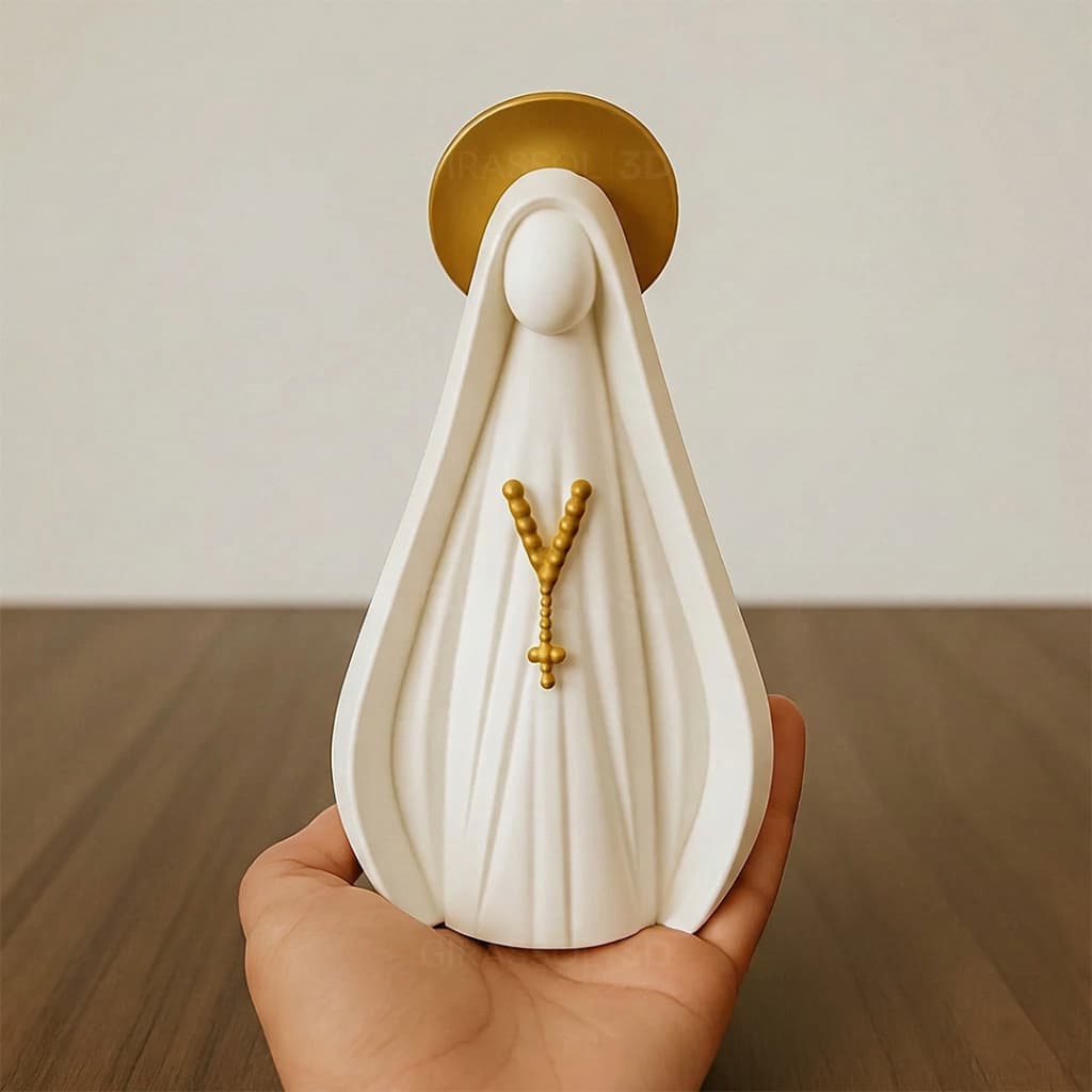 Escultura Nossa Senhora Aparecida Minimalista Decorativa Quarto Sala Religioso