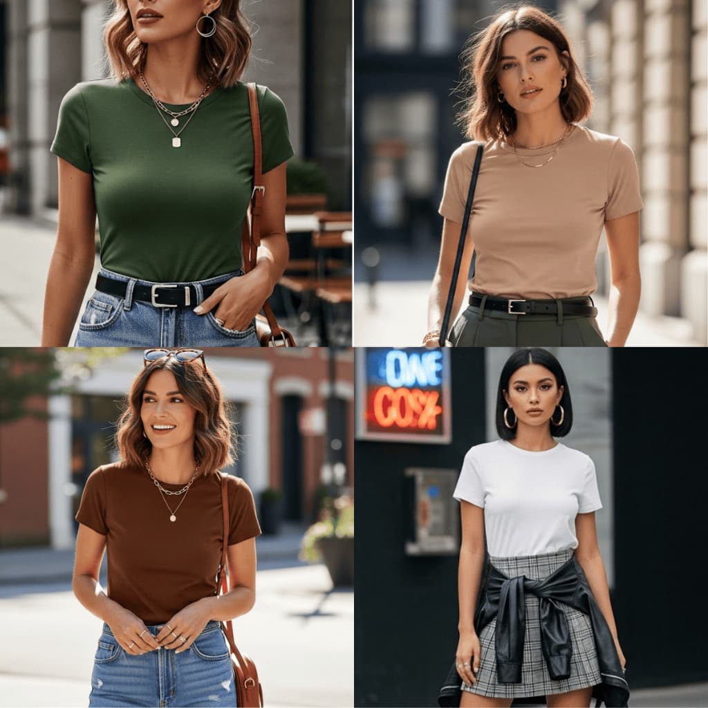 Kit 3 Baby Look Feminina 100% Algodão Premium – Confortável, Leve e Ideal para o Dia a Dia