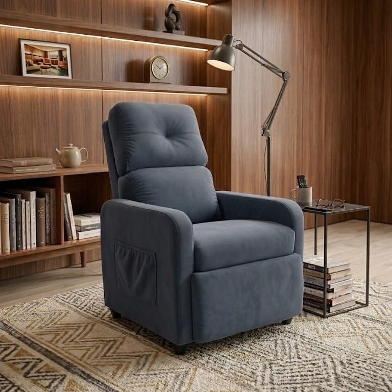 Poltrona Cadeira Maitê Estofado Suede Papai Mamãe Encosto Reclinável E Retrátil Sala Estar Quarto Clínicas Estetica - AV