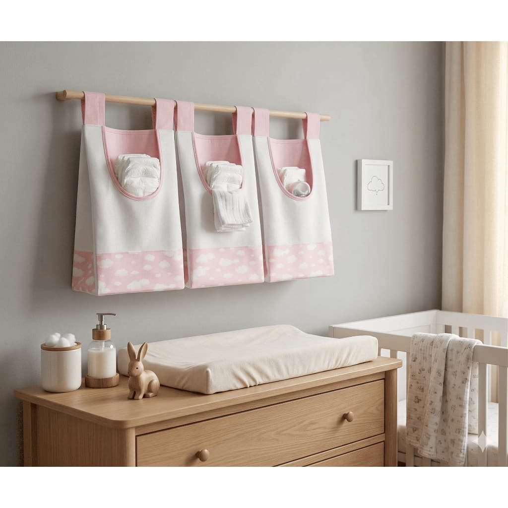 Porta Fralda 3 Peças Grande Para Varão Varias Cores Tecido Reforçado Menina Menino