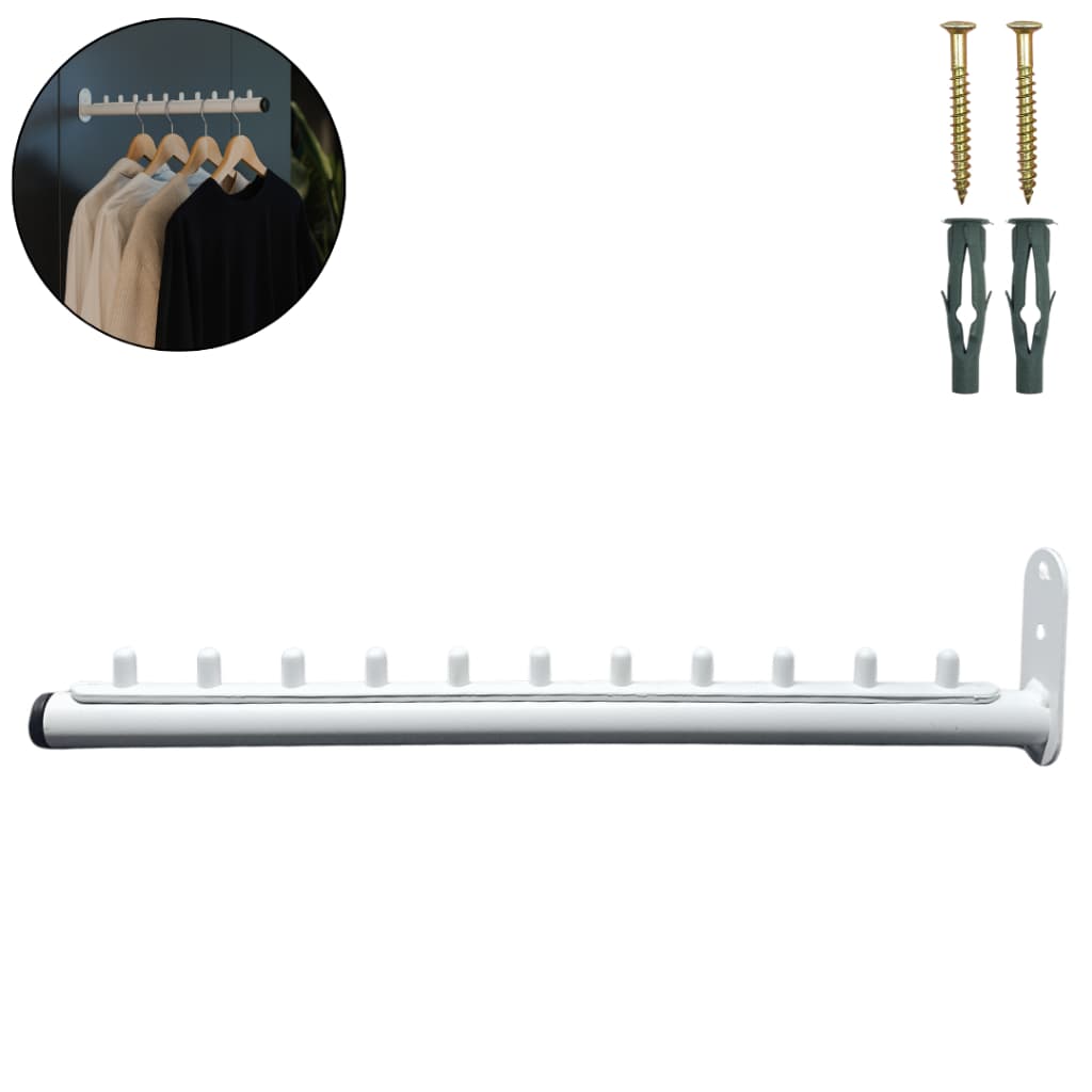 RT Arara fixa de parede Cabideiro RT 40cm Resistente Steel Prime Para 10 Cabides