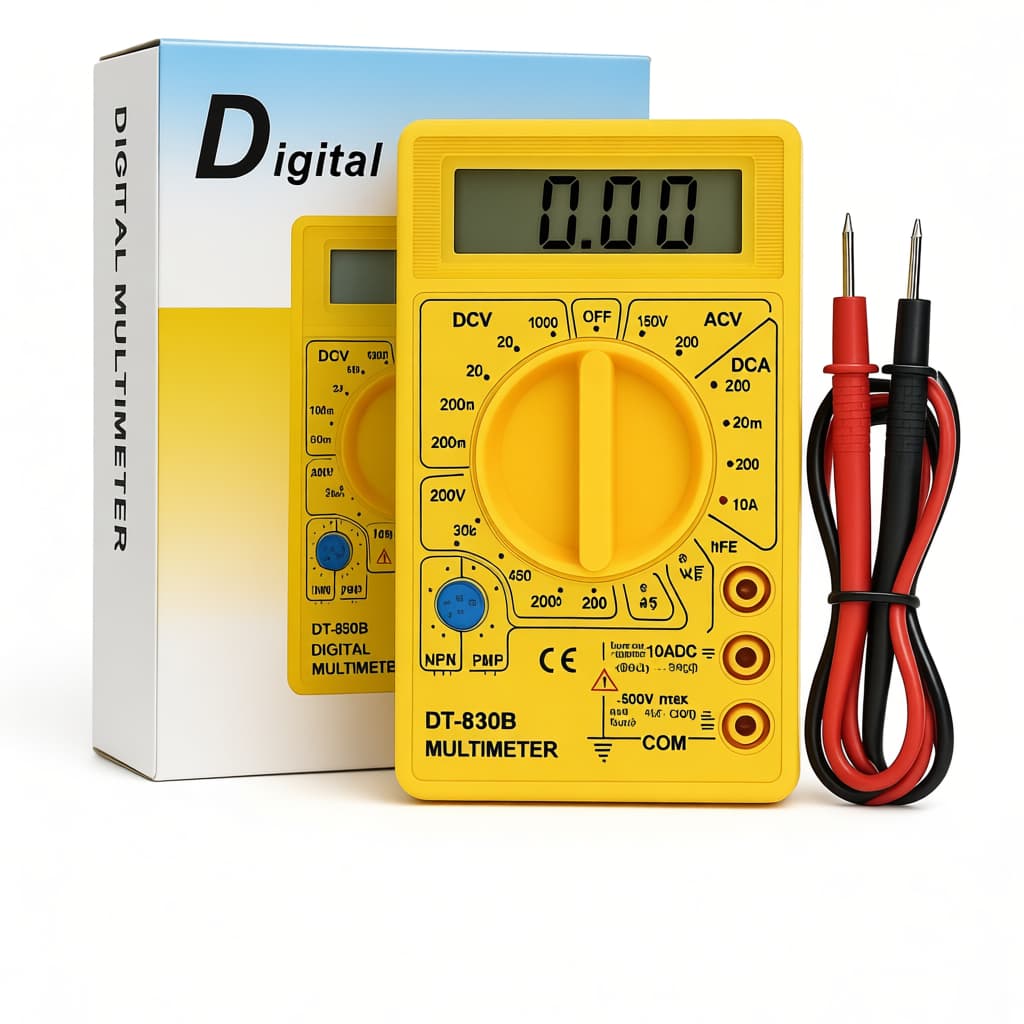 Multímetro Digital DT-830B com Bateria e Pontas de Teste Incluso