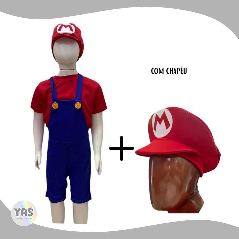 conjunto cosplay fantasia super mario luigi