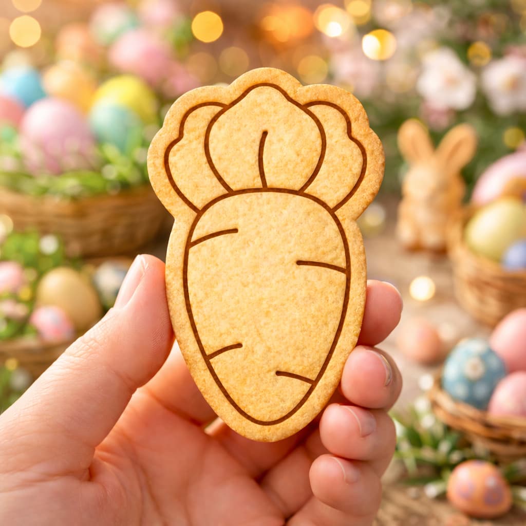 Cortador de Biscoito Cenoura Páscoa Decorado Confeitaria Molde  Biscuit Pasta Americana Bolacha