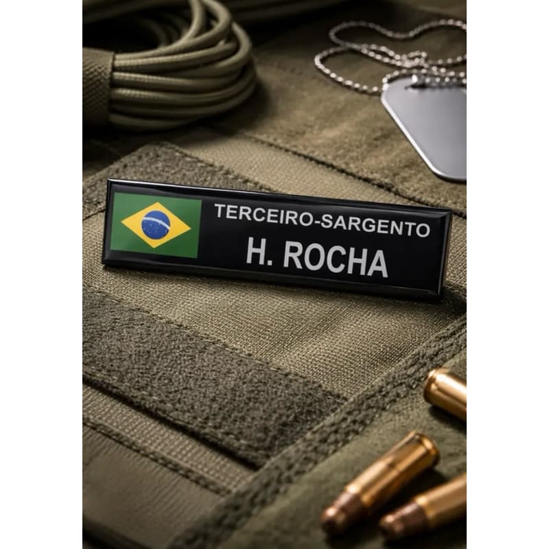 TARJETA PLAQUETA MILITAR DE ACRÍLICO COM IMÃ