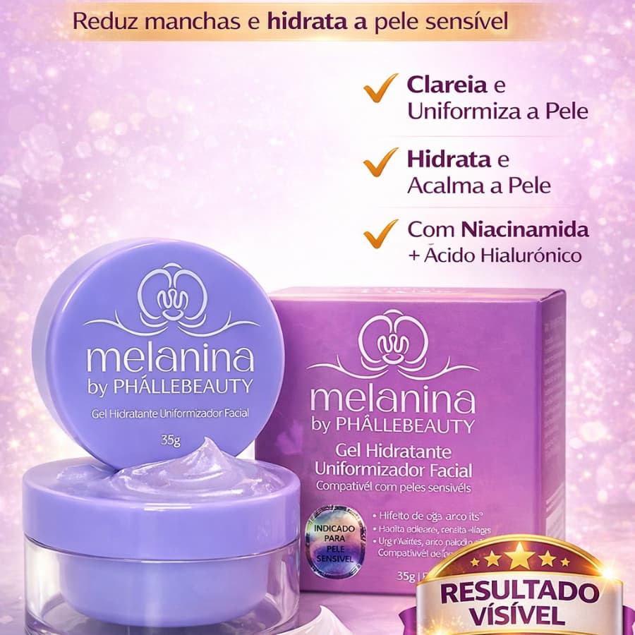 Gel Hidratante Uniformizador Facial Melanina PhálleBeauty