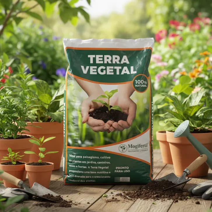 Terra Vegetal + NPK Mogifertil Adubada Orgânica Planta Vaso Jardim Plantio Saco 2, 5, 10 ou 20kg