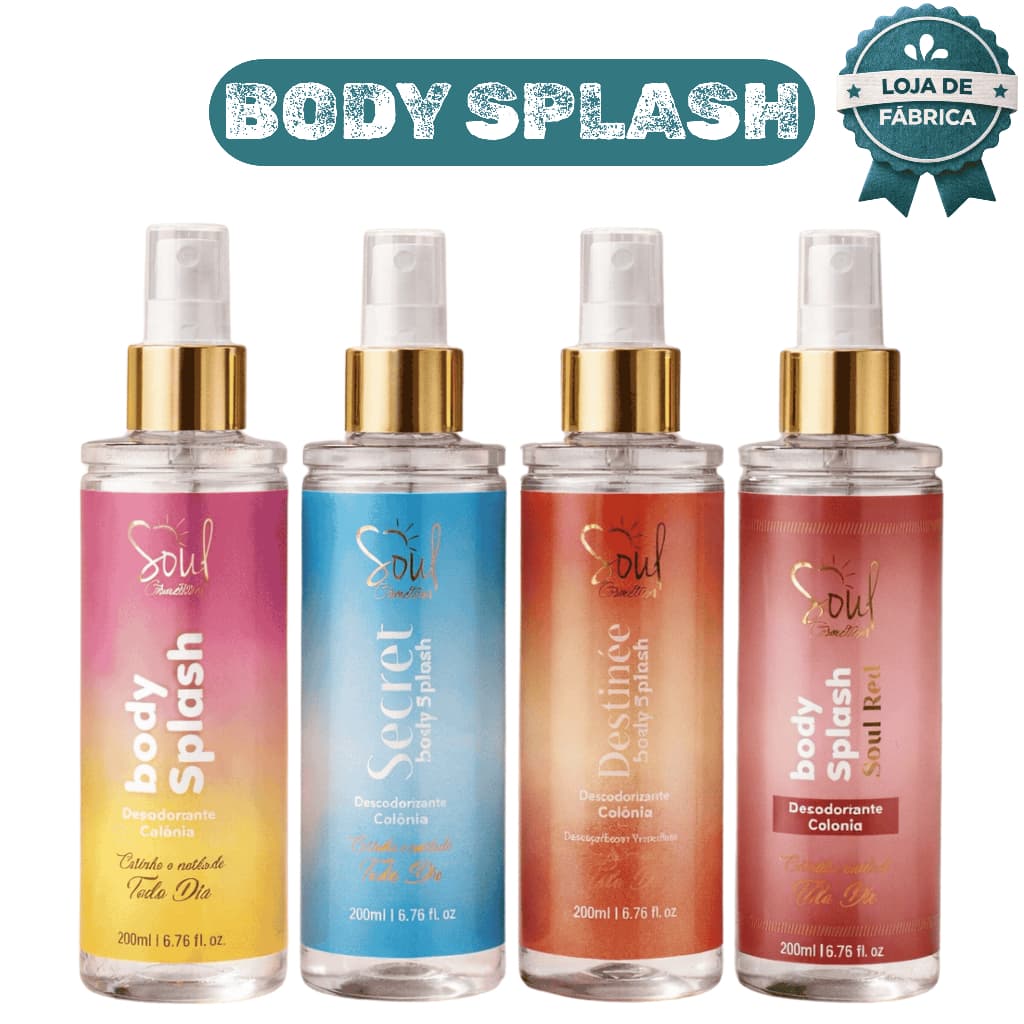 Body Splash Feminino Soul 200ml Desodorante Corporal Perfume Leve Alta Fixa莽茫o Uso Di谩rio Dia Noite