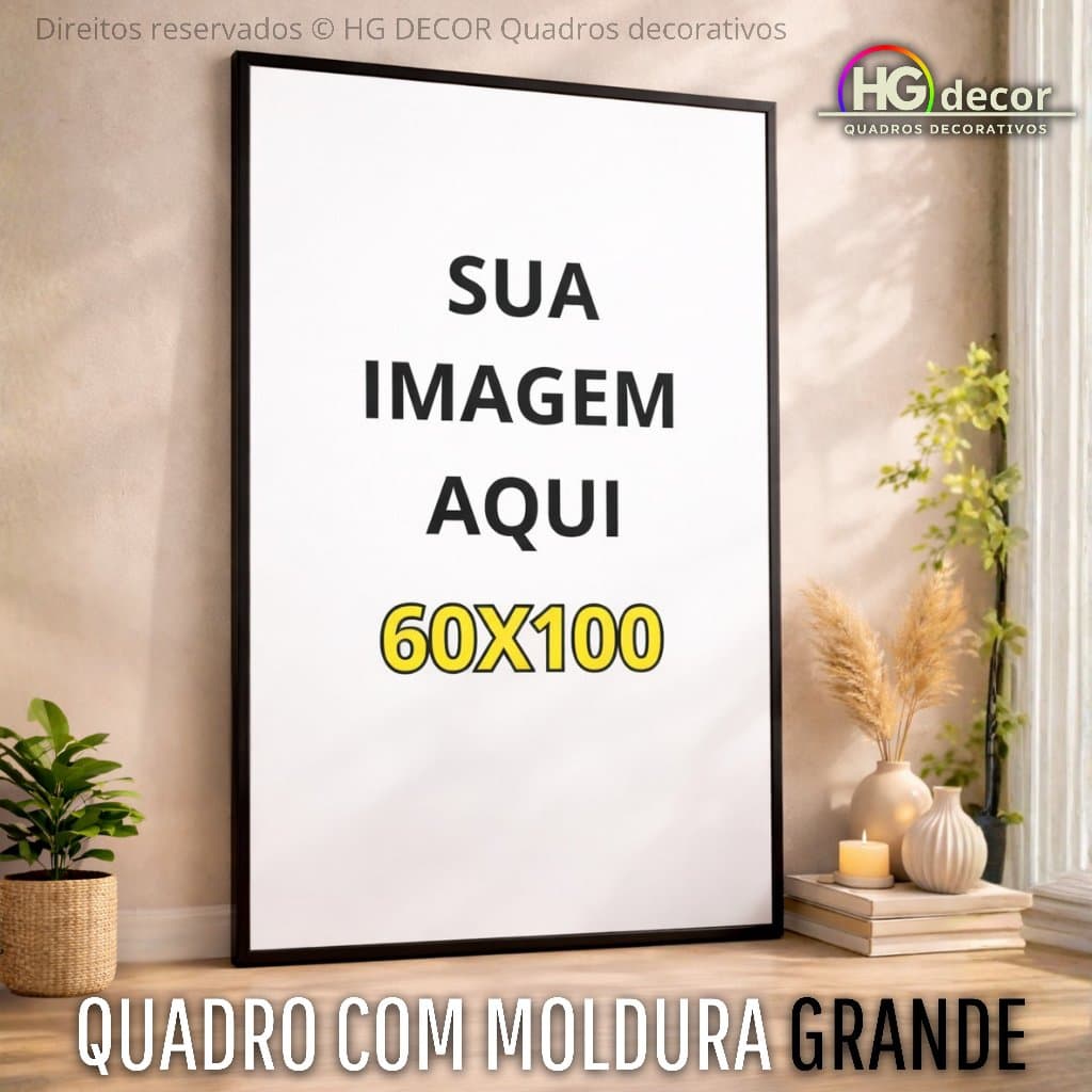 Quadro Personalizado Com Sua Imagem 1 Metro Grande Com MOLDURA Preta  Com Sua Imagem Retrato Família - Sua Foto Aqui 1M