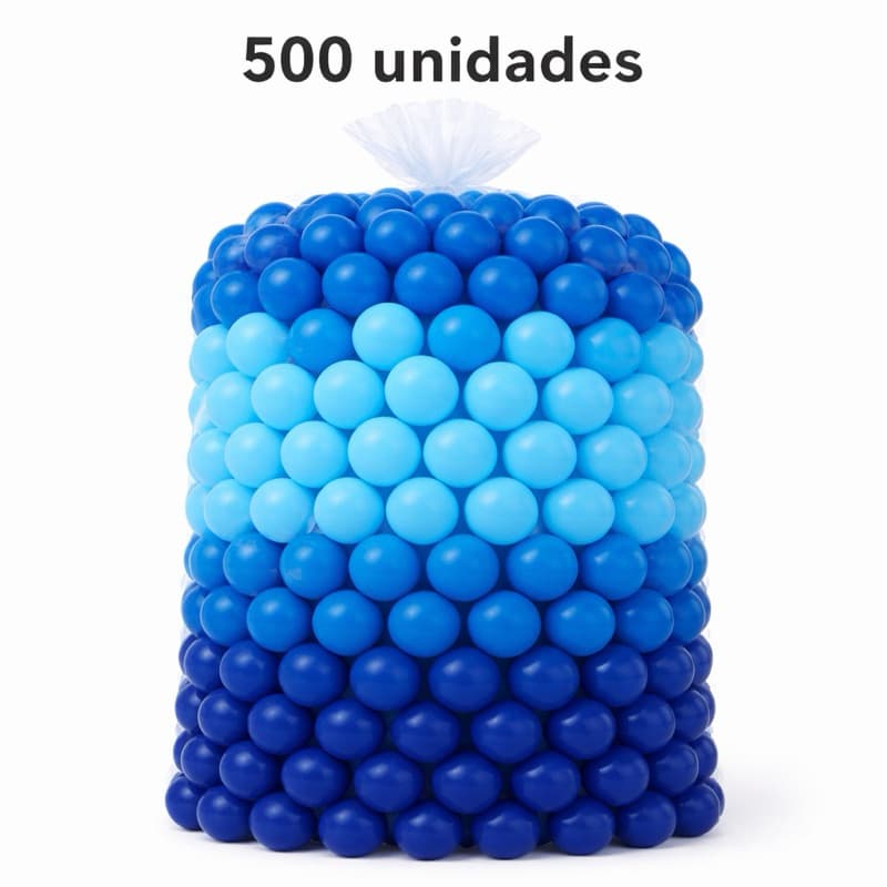 500 Unidades de Bolinha Plástica Azul Três Tons Piscina Promoção - Não Amassam