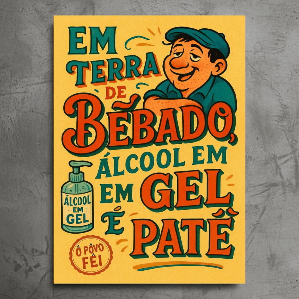 Placa Decorativa Terra de Bebado Bebida Cafe Decoração de Parede - Placas Decorativas Divertido