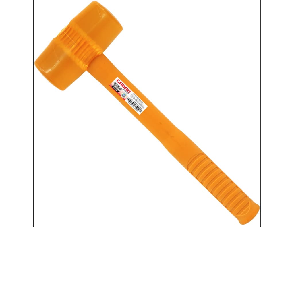 Marreta Borracha Laranja 50mm 350g Martelo Martelinho Piso