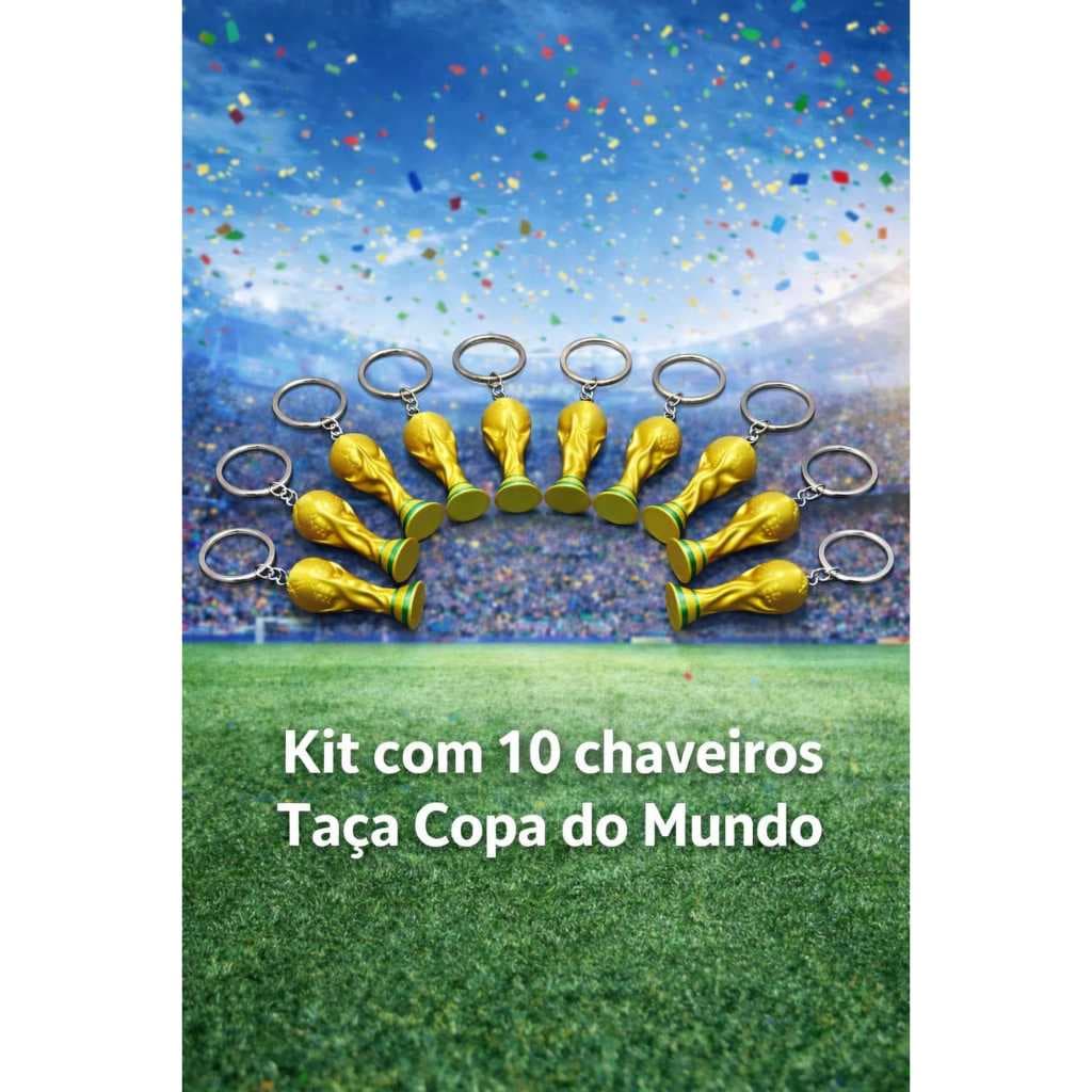 Kit 10 Chaveiros Taça Copa do Mundo 2026 ⚽