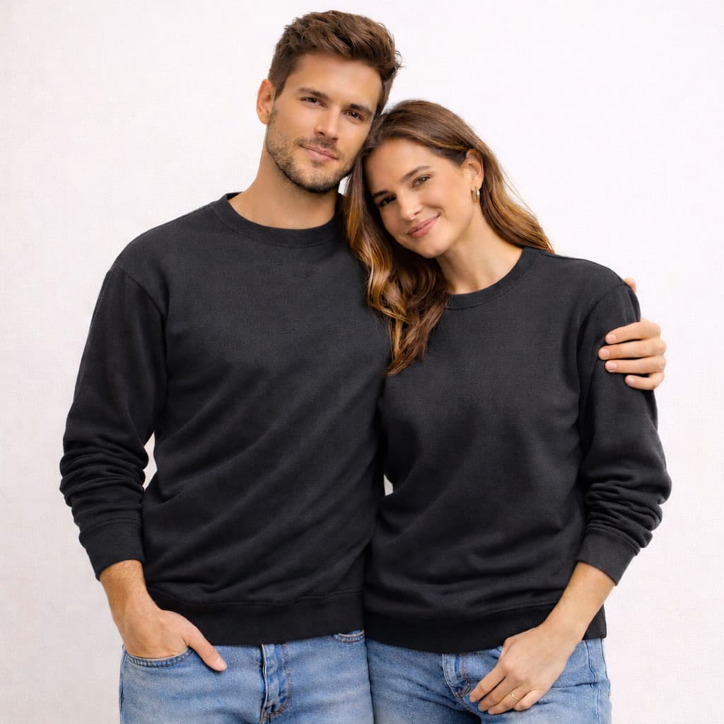 Moletom Masculino e Feminino Flanelado Gola Redonda Confortavél Quentinho Outono Inverno Unisex