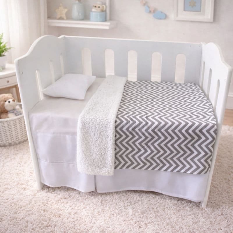 Coberdrom para Bebê Dupla Face de Sherpa para Berço 90cm x 80cm